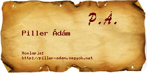 Piller Ádám névjegykártya